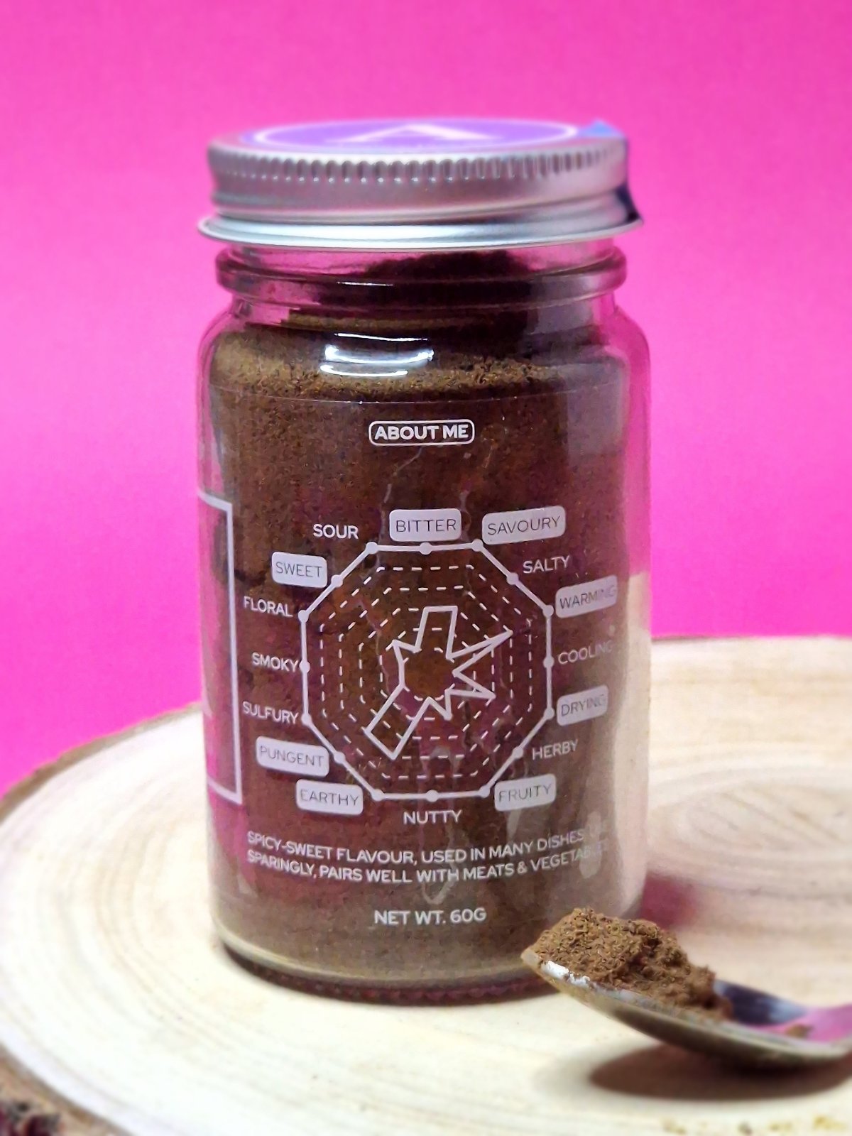 Image of allspice powder, showcasing its smooth, fine texture and rich brown colour. Known for its warm, aromatic flavour, combining hints of cinnamon, cloves, and nutmeg, perfect for various sweet and savoury dishes.