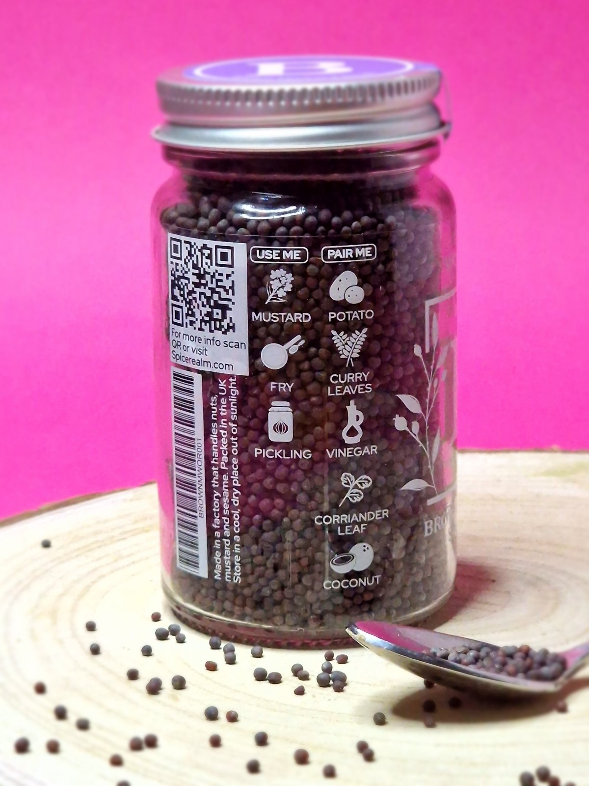 Use and pair chart for Brown Mustard Seeds: use in pickling, add to Indian curries, pair with robust vegetables