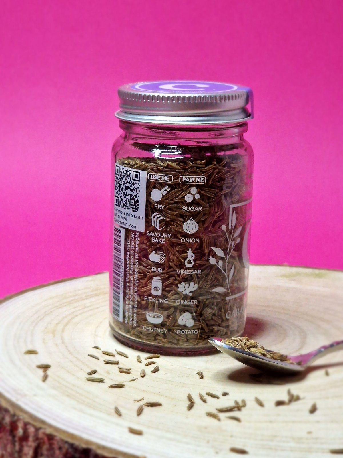 Use and pair guide for Caraway Seeds: add to rye bread, season roasted vegetables, complement pork dishes
