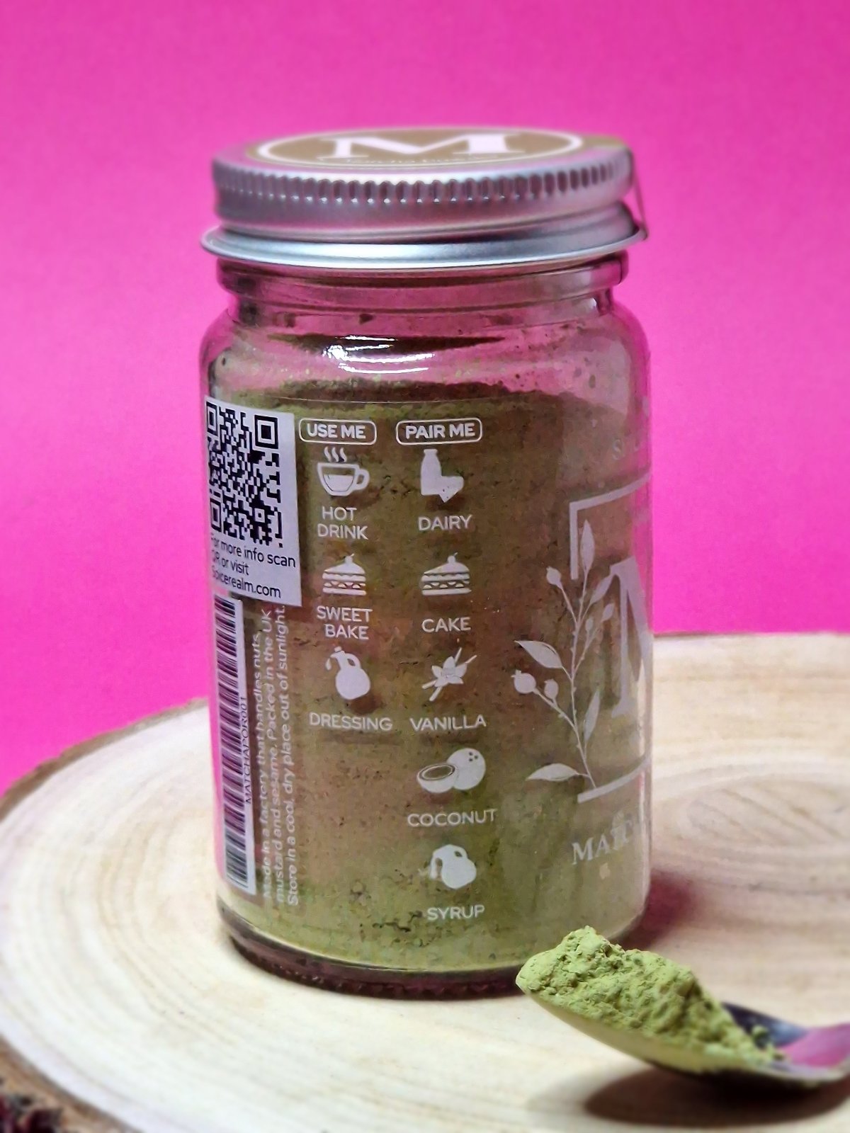 Use and pair guide for Matcha: whisk into lattes, blend into smoothies, add to baked goods for colour and flavour