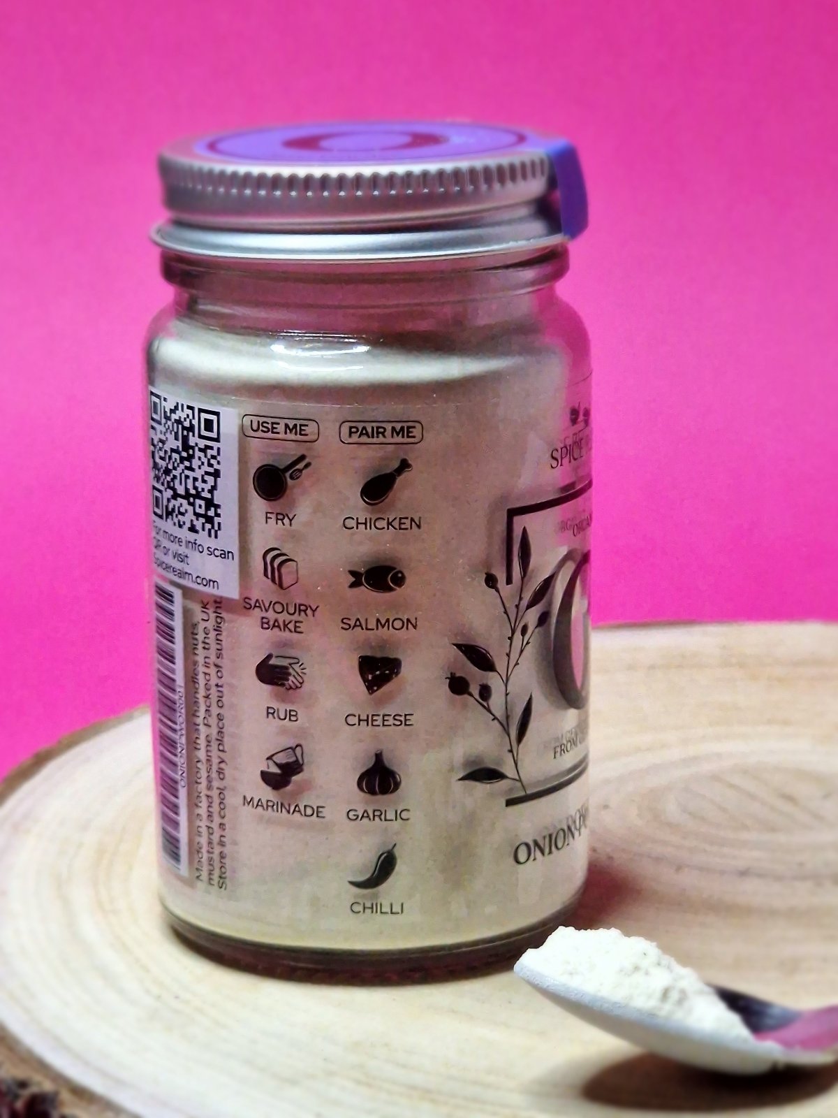 Use me, pair me chart for Onion Powder: blend into seasoning mixes, add to soups, enhance meat rubs