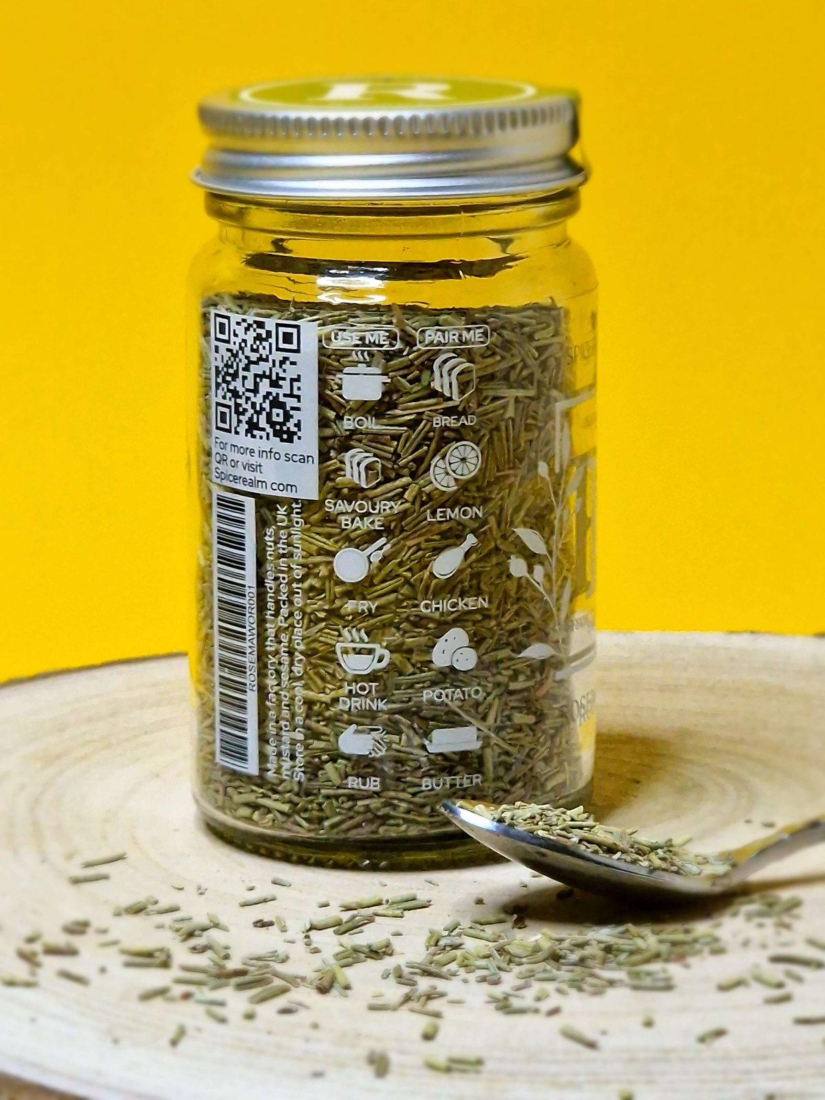 Usage and pairing ideas for Rosemary: season roast potatoes, add to bread dough, complement lamb dishes