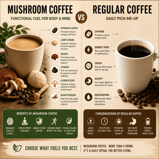 Mushroom Coffee vs Regular Coffee: Which Is Better for Your Health?